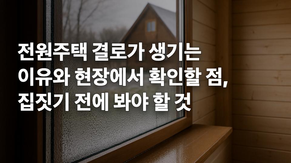 전원주택 결로가 생기는 이유와 현장에서 확인할 점 썸네일